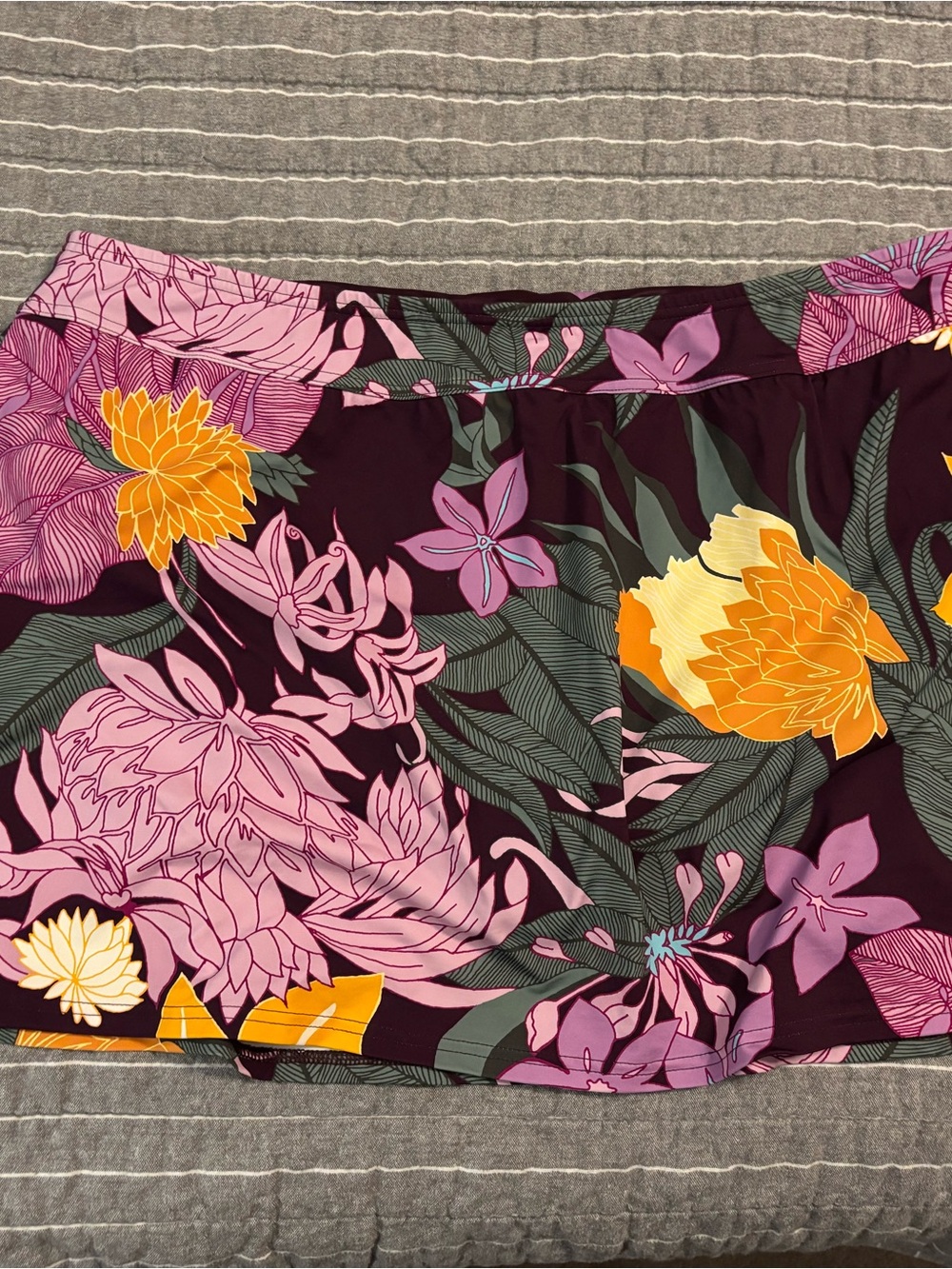 Lands' End Swim Skirt Plum Floral 18W